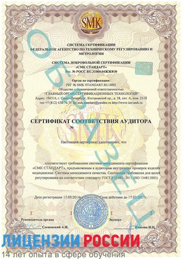 Образец сертификата соответствия аудитора Судак Сертификат ISO 13485